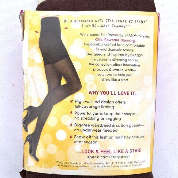 Star Power by SPANX Center Stage High-Waisted Shaping Tights – Large Java - Picture 5 of 6